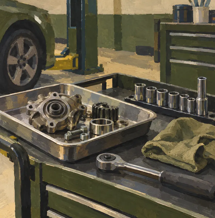 Illustration of auto repair shops equipment and workspace